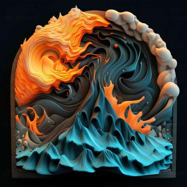 3D model Fire and Ice Ice Field Blazing Battle (STL)